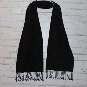 🖤 Cejon Black Paisley Fringe Scarf · 10" x 60"